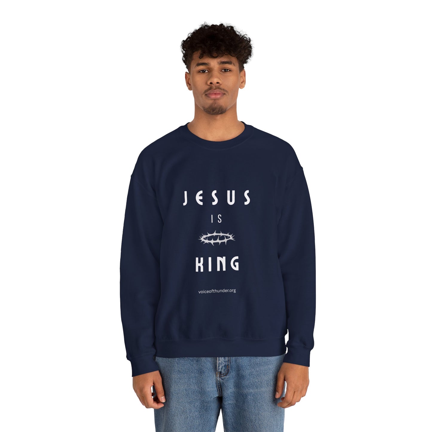 Jesus Is King Sweatshirt — Christian Crown of Thorns Crewneck