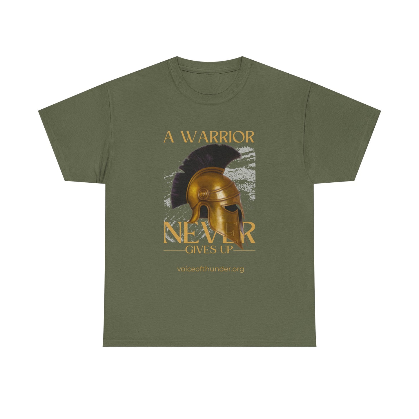 A Warrior Never Gives Up – Christian T-Shirt | Bold Faith Statement