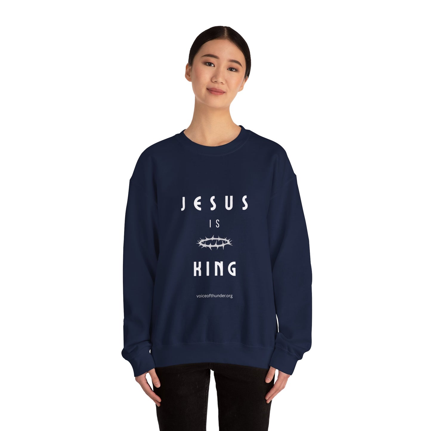 Jesus Is King Sweatshirt — Christian Crown of Thorns Crewneck