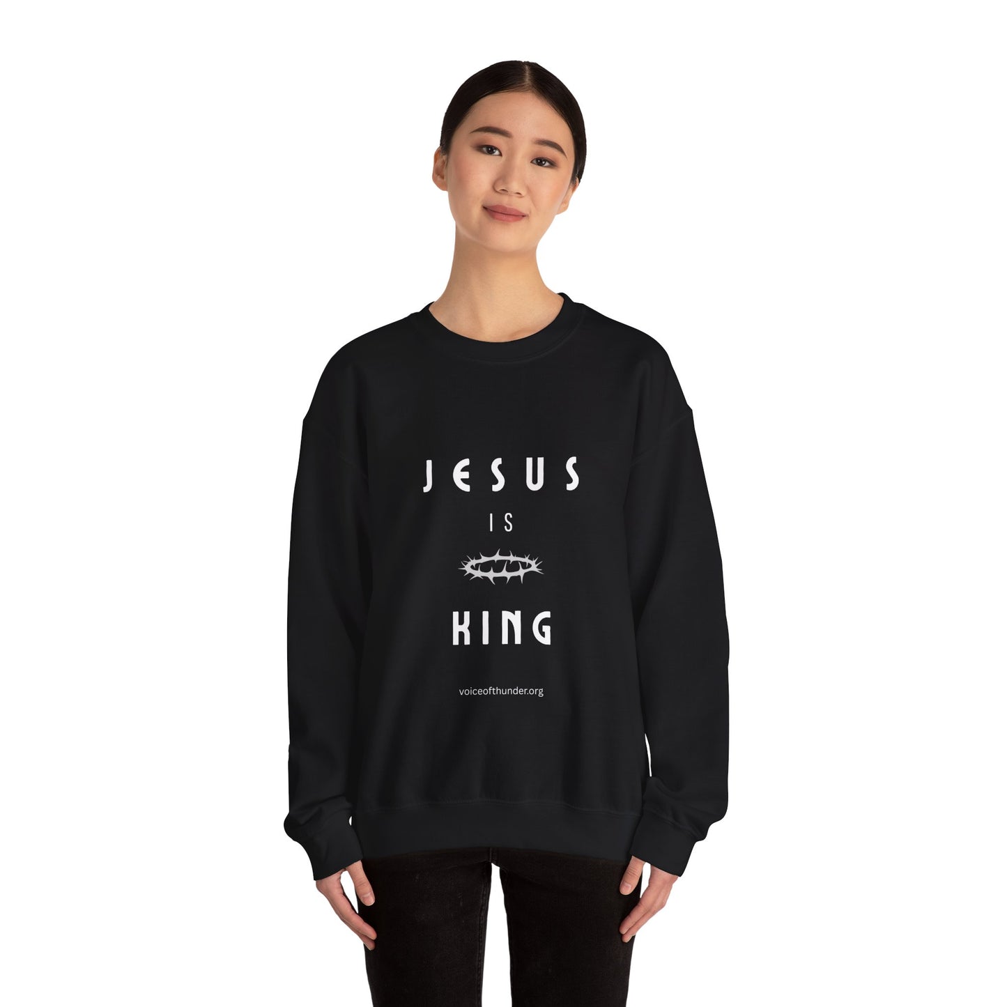 Jesus Is King Sweatshirt — Christian Crown of Thorns Crewneck