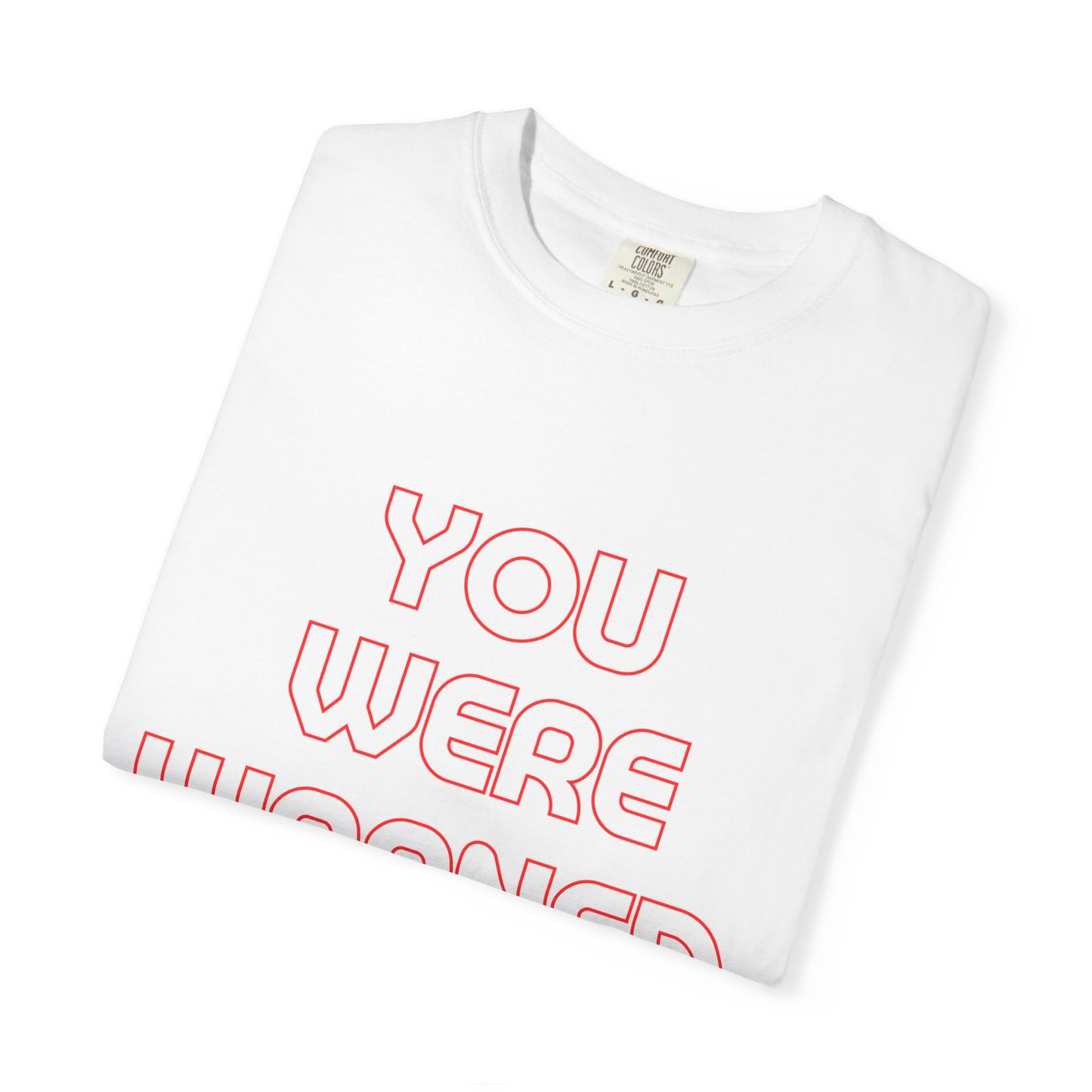 Subtle Embossed Text T-shirt | White Garment Dyed Tee