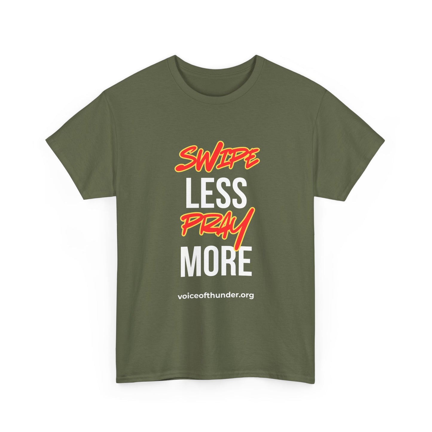 Swipe Less Pray More – Christian T-Shirt | Bold Faith Statement