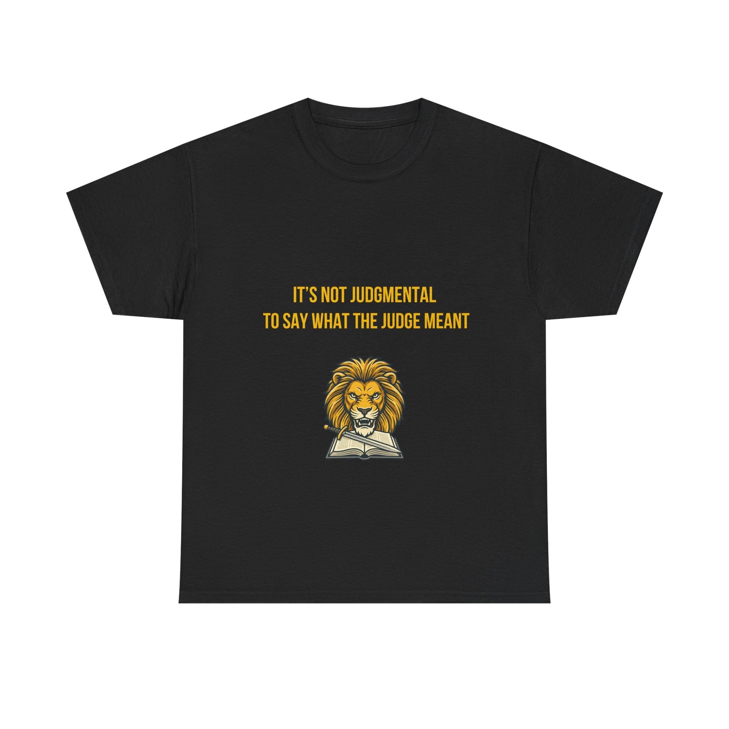 Black Christian t-shirt with bold front text “It’s not judgmental to say what the Judge meant” and back print “EXPOSE IT. Ephesians 5:11