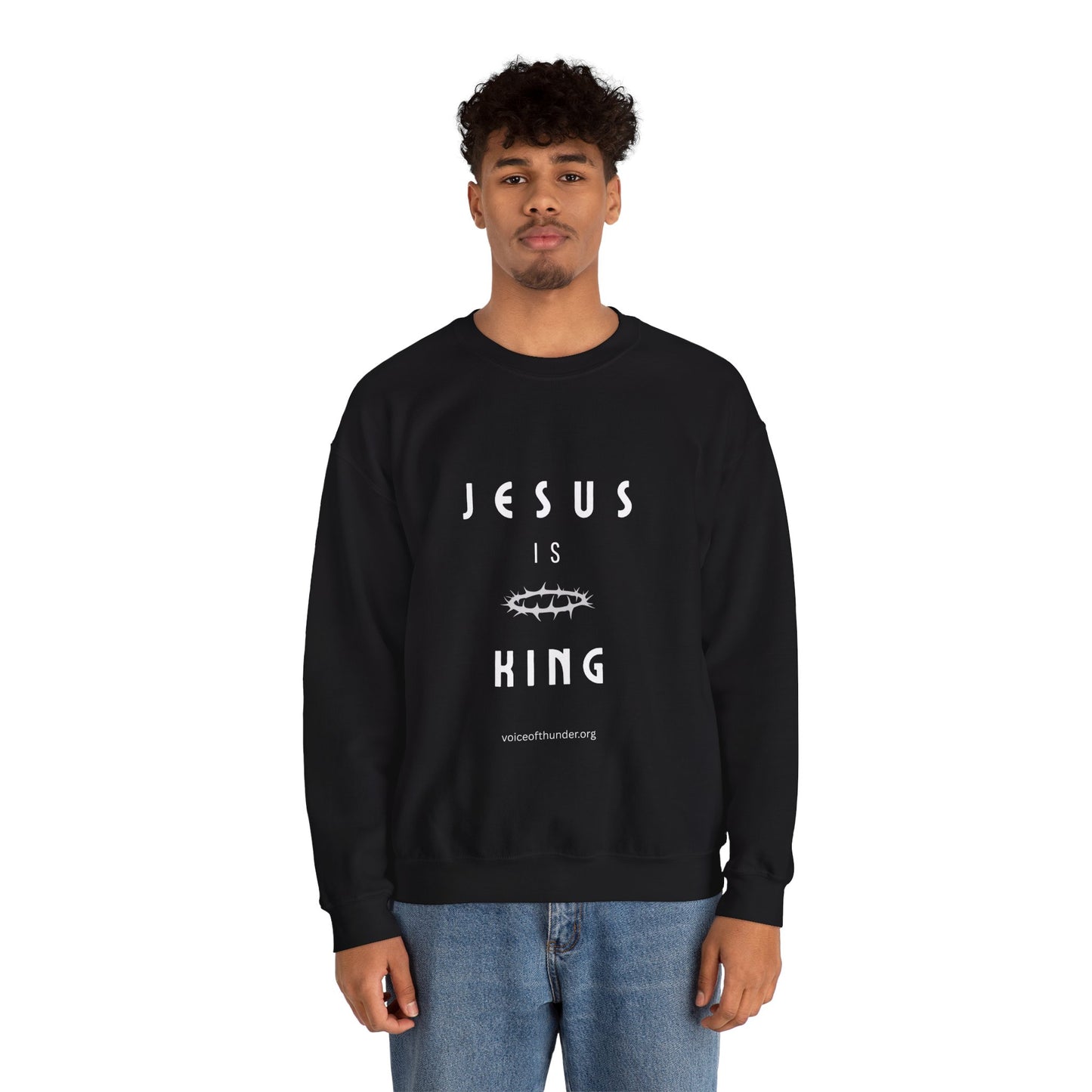 Jesus Is King Sweatshirt — Christian Crown of Thorns Crewneck