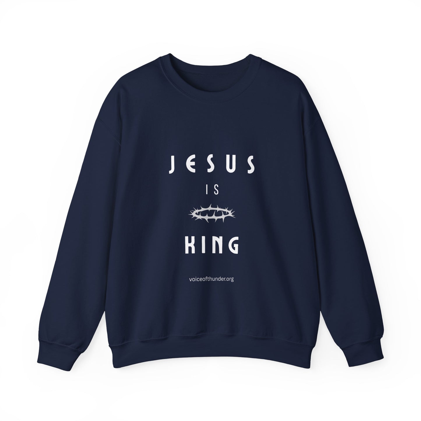 Jesus Is King Sweatshirt — Christian Crown of Thorns Crewneck